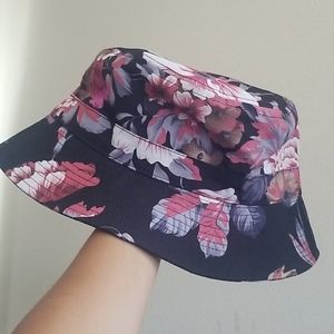 A floral print bucket hat